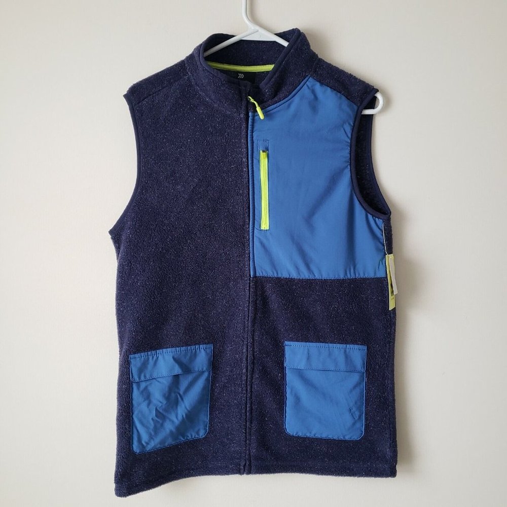 All In Motion Adventure Vest Full-Zip Youth XL 16 Blue Pockets Kids Boys NWT - Picture 1 of 11